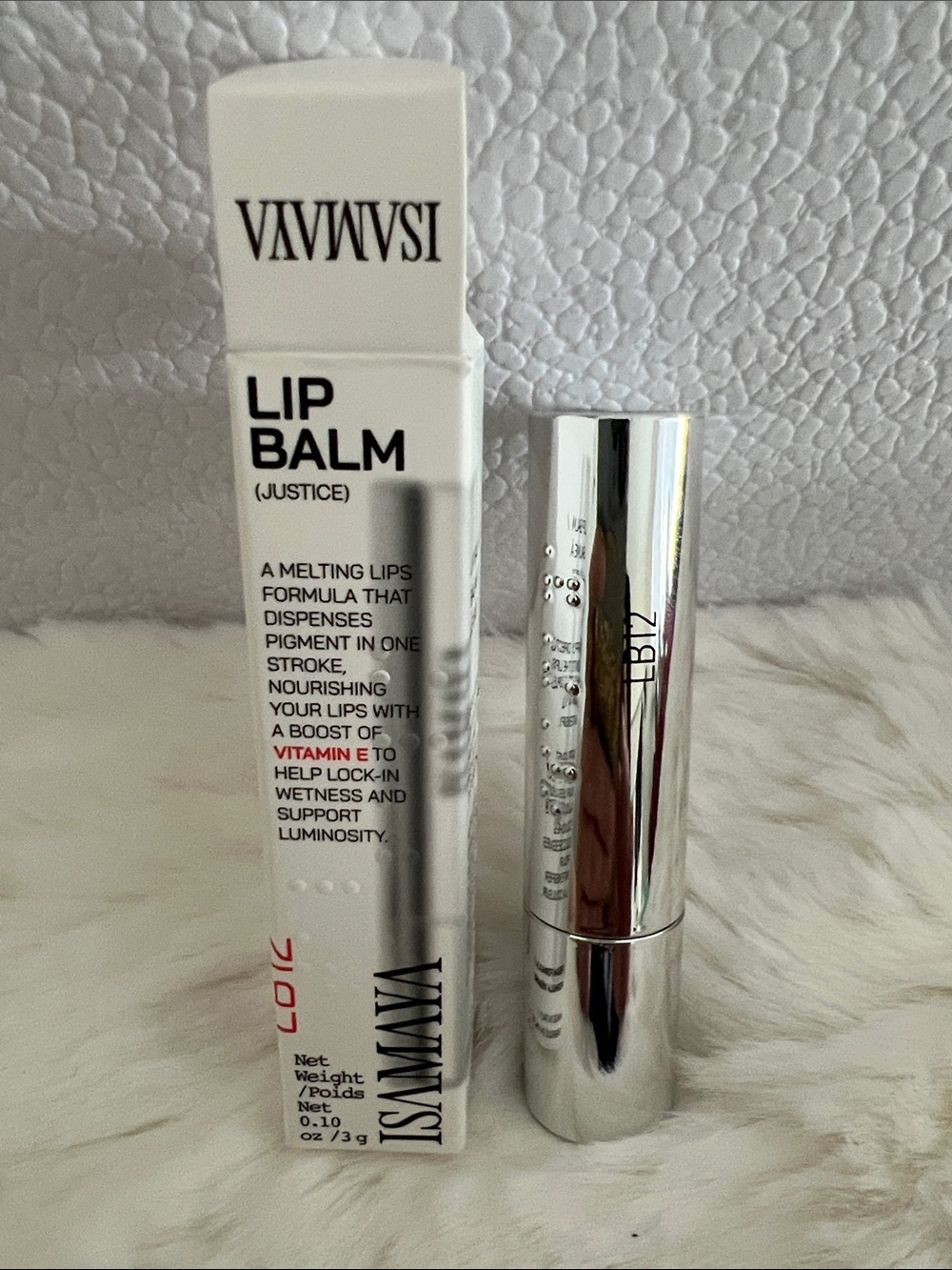 Isamaya Lip Balm- Justice : Frosty Iridescent Sheer Balm